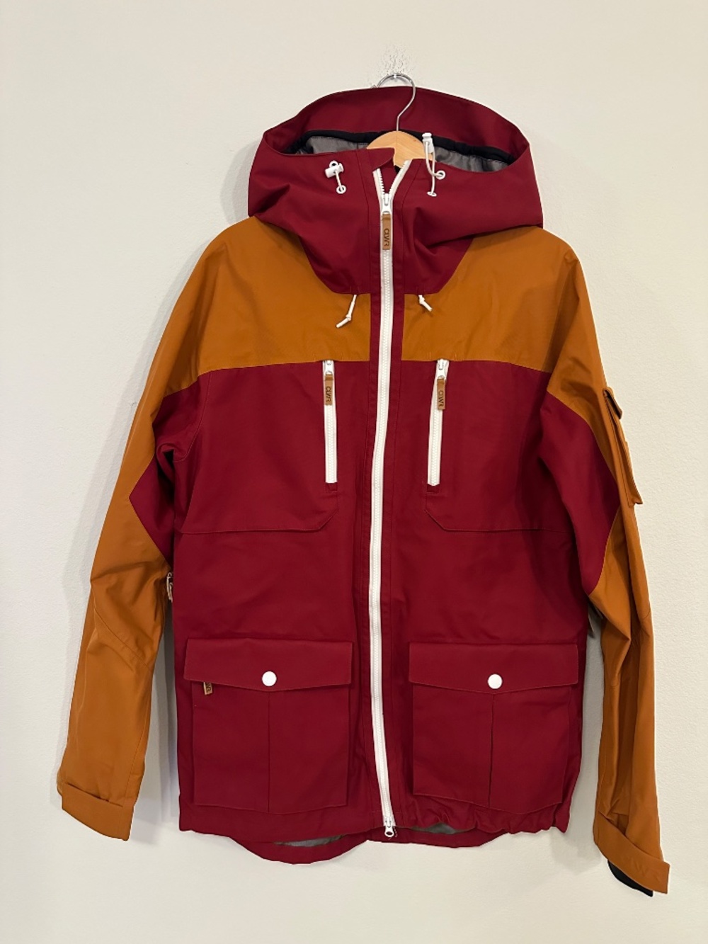 CLWR Colourwear Falk 20K 3L Ski Snowboard Jacket Burgundy Orange Men's L